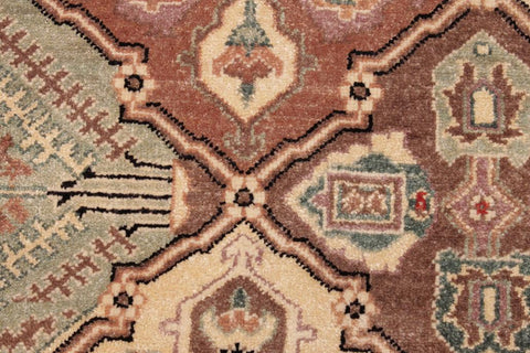 handmade Traditional  Green Beige Hand Knotted RECTANGLE 100% WOOL area rug 9'X12'