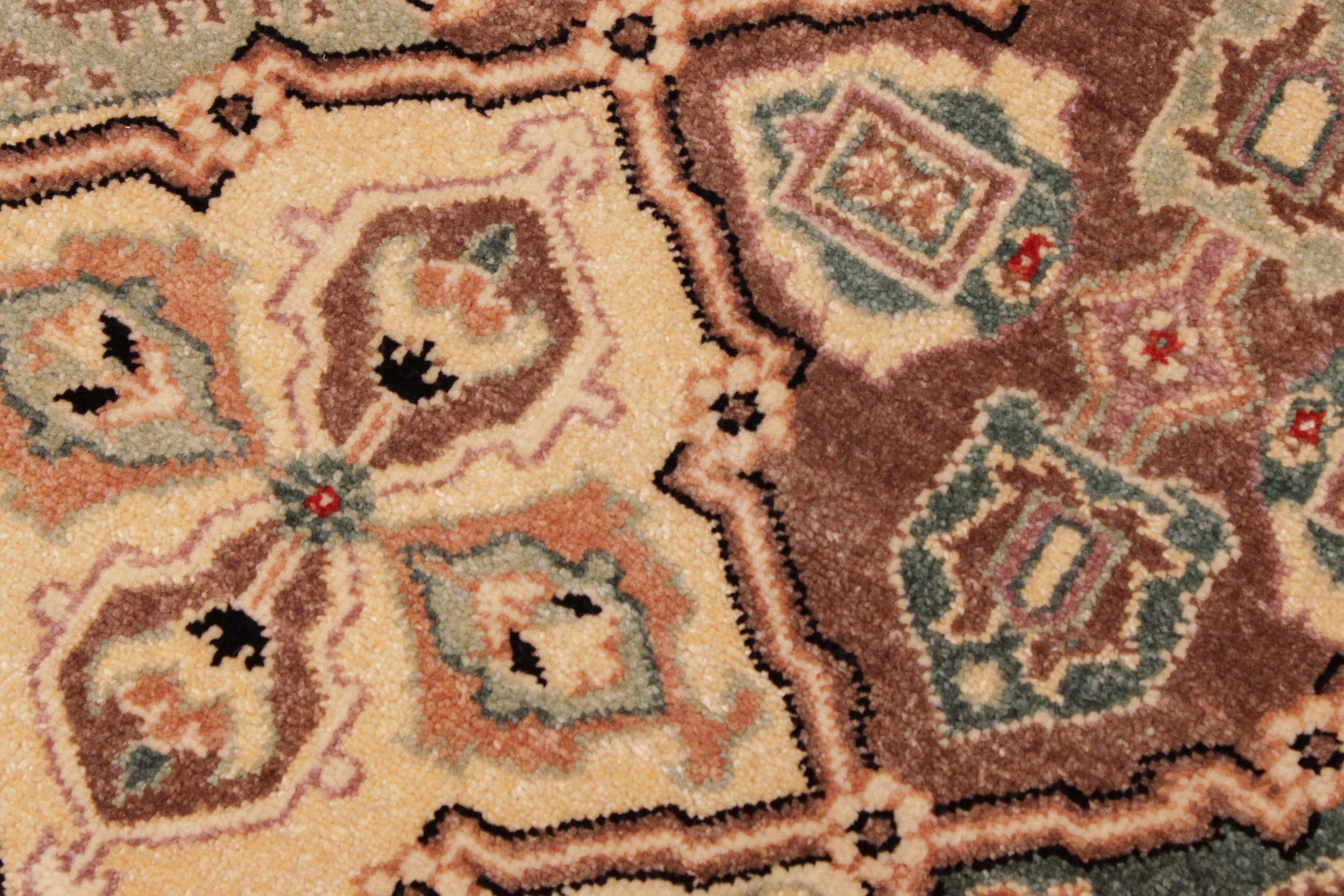 handmade Transitional  Green Beige Hand Knotted RECTANGLE 100% WOOL area rug 9' x 12'