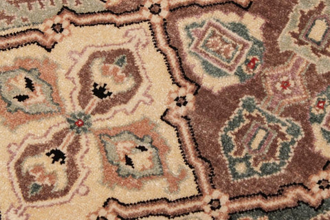 handmade Traditional  Green Beige Hand Knotted RECTANGLE 100% WOOL area rug 9'X12'