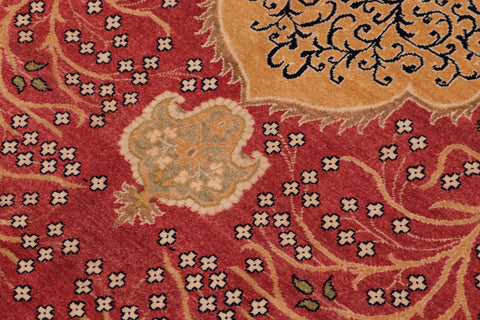 handmade Traditional Design Red Beige Hand Knotted RECTANGLE 100% WOOL area rug 9' x 12'