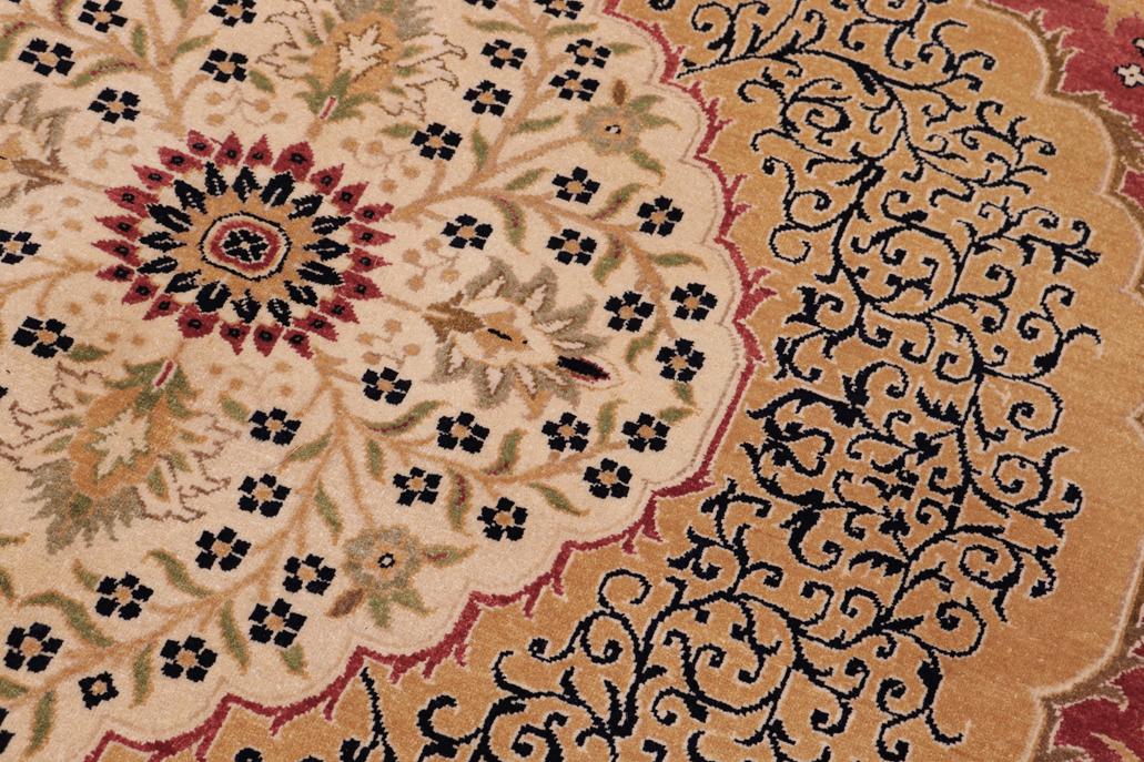 handmade Traditional Design Red Beige Hand Knotted RECTANGLE 100% WOOL area rug 9'X12'