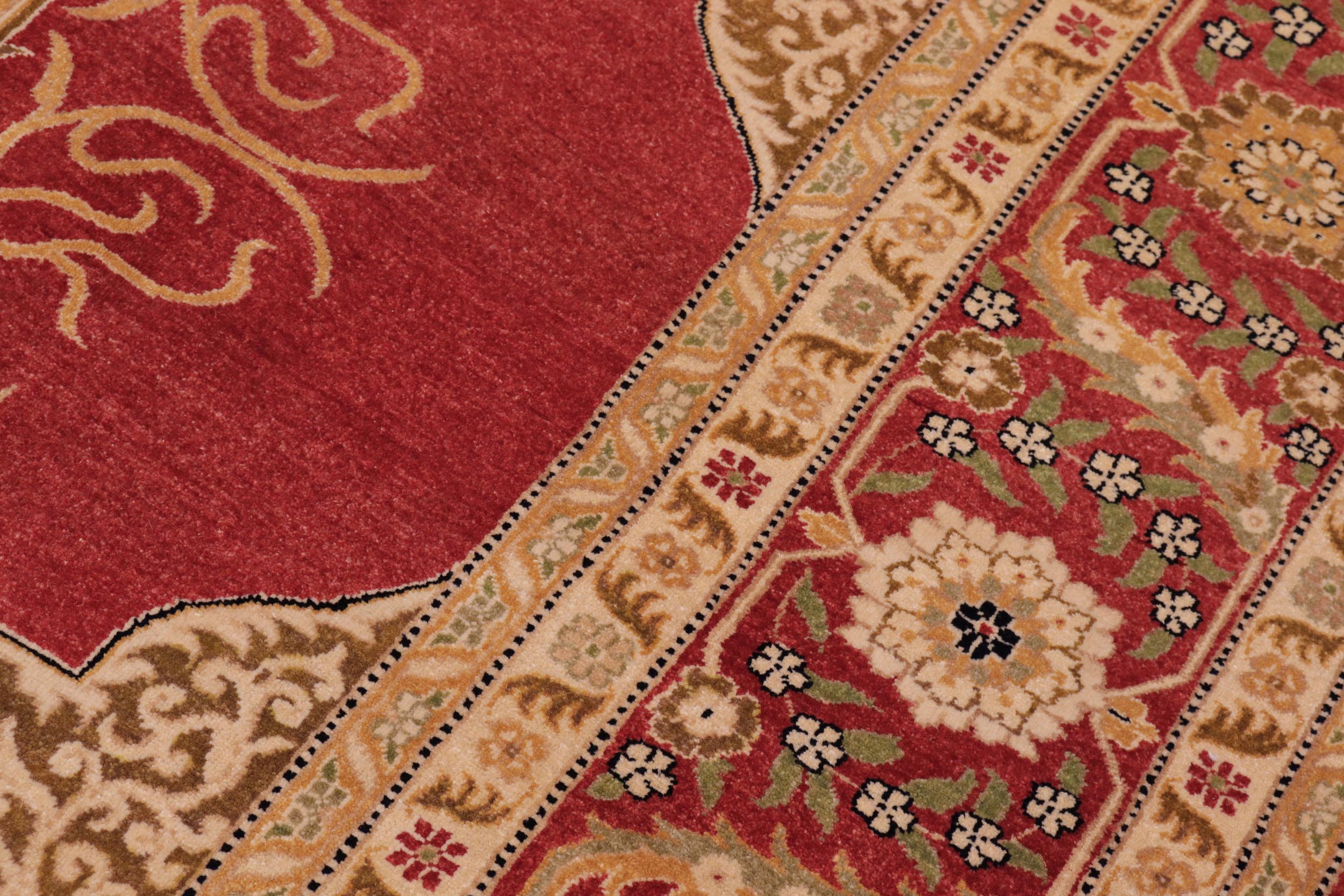 handmade Traditional Design Red Beige Hand Knotted RECTANGLE 100% WOOL area rug 9' x 12'