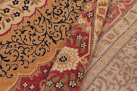 handmade Traditional Design Red Beige Hand Knotted RECTANGLE 100% WOOL area rug 9' x 12'