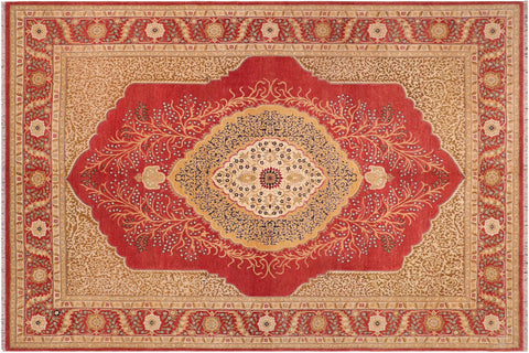 handmade Traditional Design Red Beige Hand Knotted RECTANGLE 100% WOOL area rug 9' x 12'