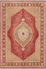 handmade Traditional Design Red Beige Hand Knotted RECTANGLE 100% WOOL area rug 9'X12'