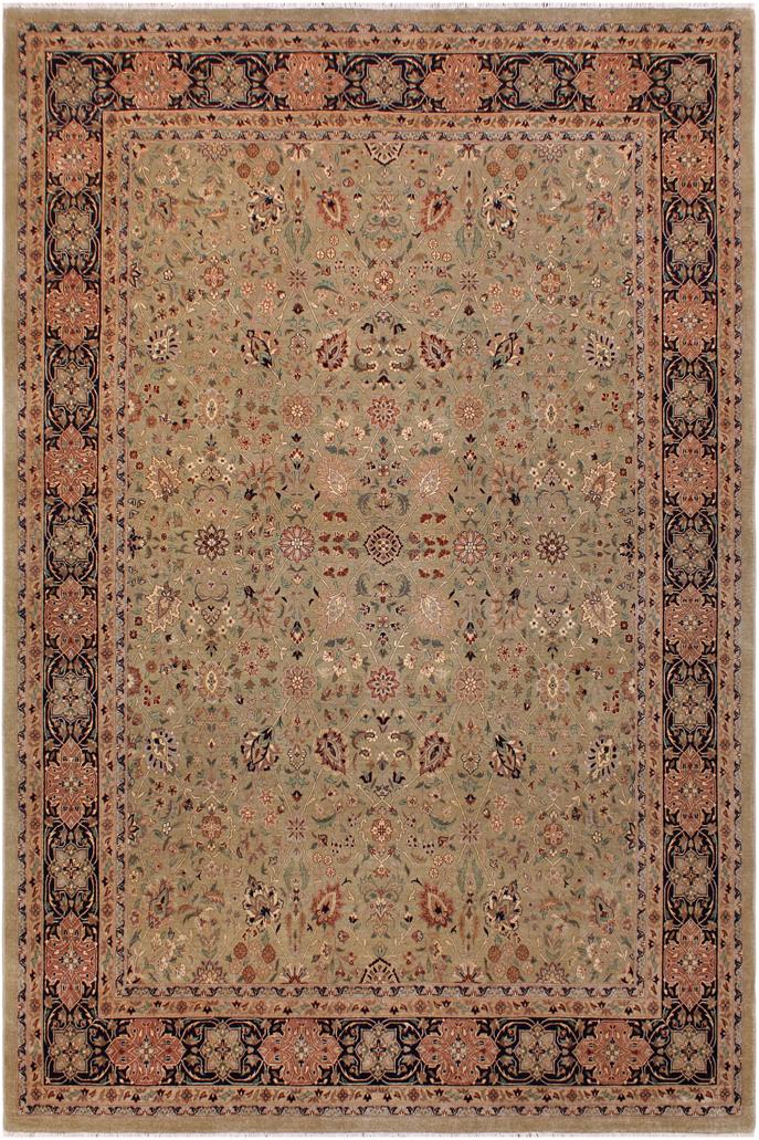 handmade Traditional Design Lt. Green Drk. Blue Hand Knotted RECTANGLE 100% WOOL area rug 9'X12'