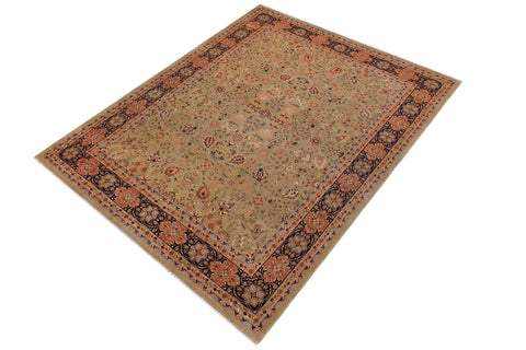 handmade Traditional Design Lt. Green Drk. Blue Hand Knotted RECTANGLE 100% WOOL area rug 9' x 12'
