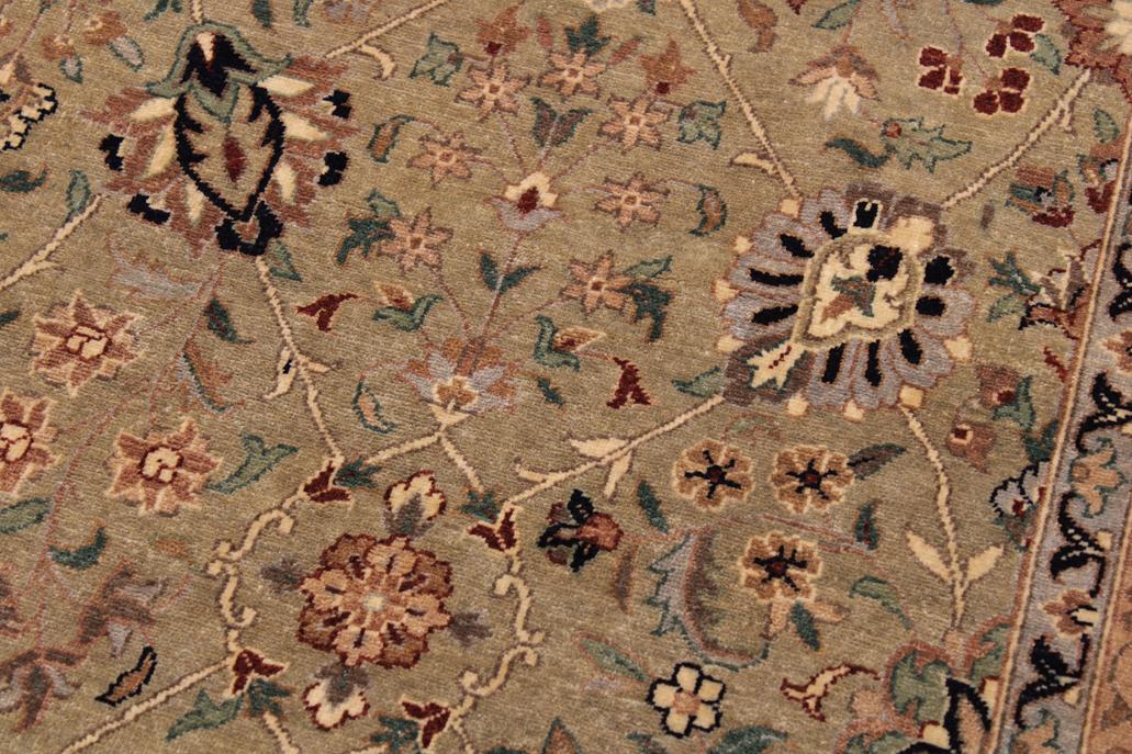 handmade Traditional Design Lt. Green Drk. Blue Hand Knotted RECTANGLE 100% WOOL area rug 9'X12'