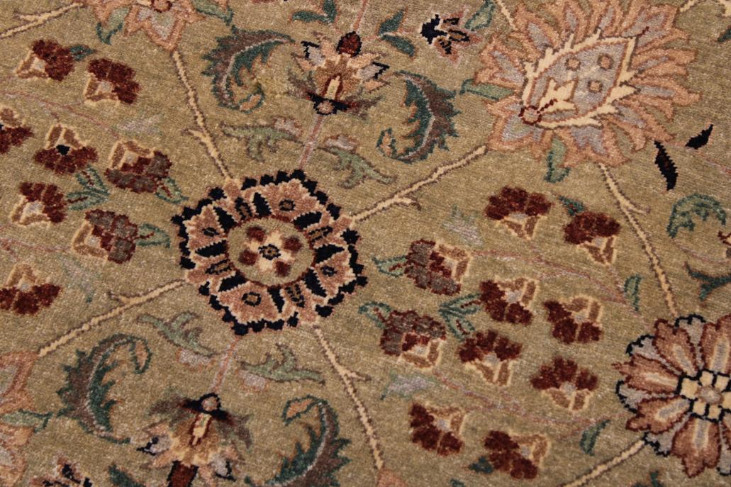 handmade Traditional Design Lt. Green Drk. Blue Hand Knotted RECTANGLE 100% WOOL area rug 9'X12'