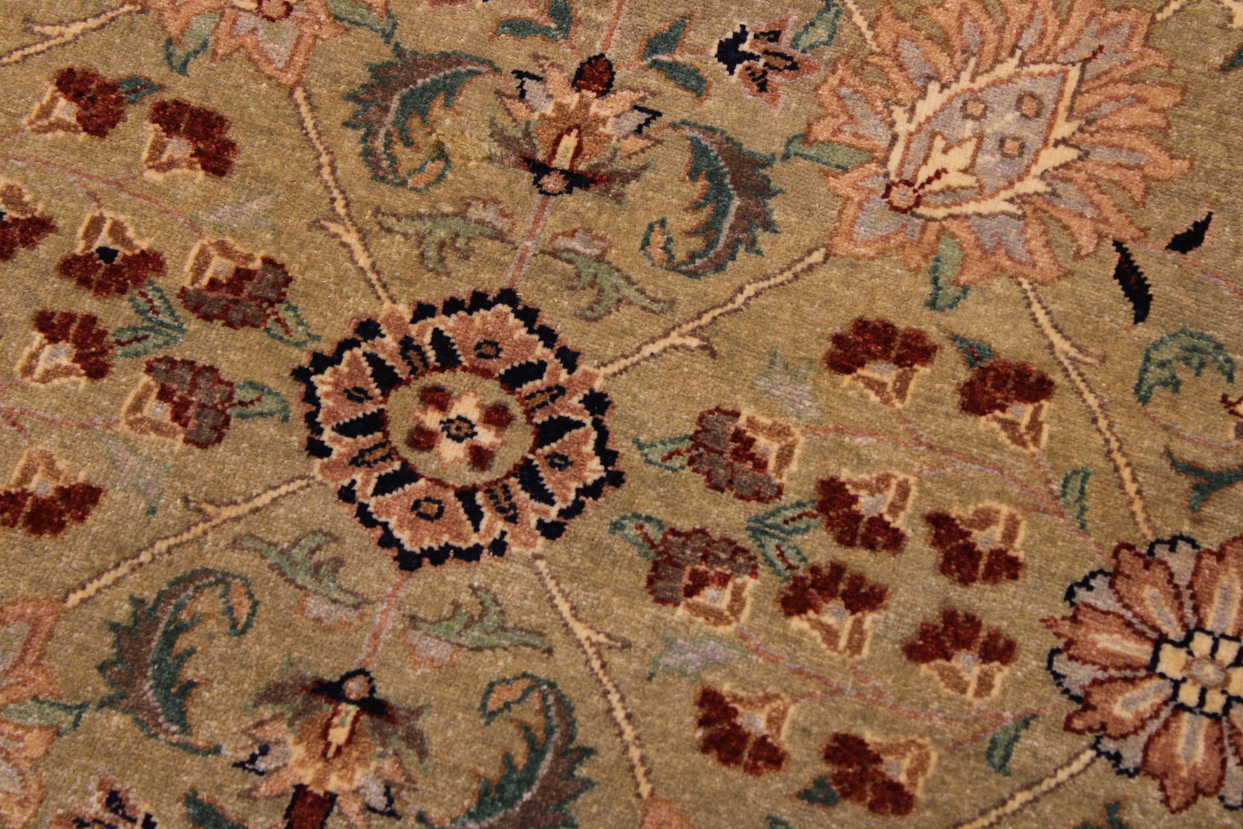 handmade Traditional Design Lt. Green Drk. Blue Hand Knotted RECTANGLE 100% WOOL area rug 9' x 12'