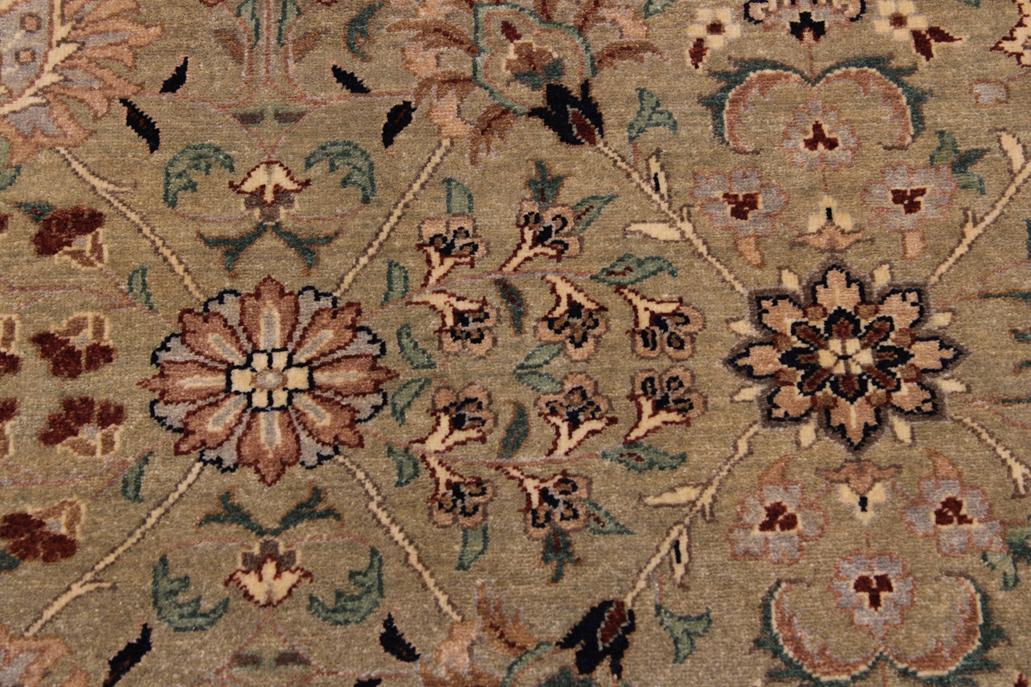 handmade Traditional Design Lt. Green Drk. Blue Hand Knotted RECTANGLE 100% WOOL area rug 9'X12'