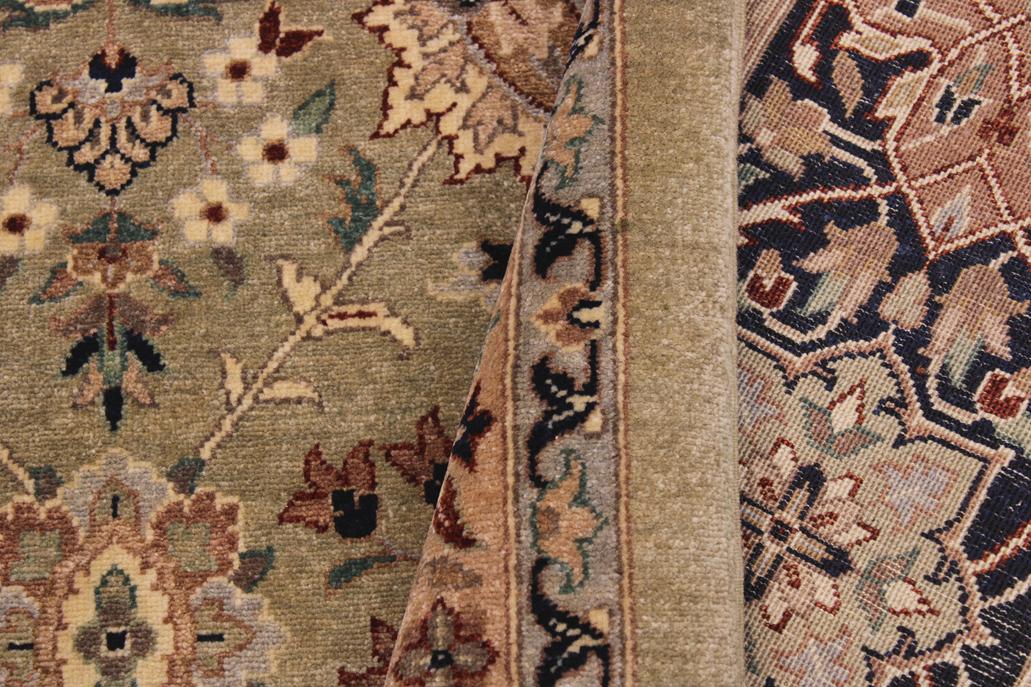 handmade Traditional Design Lt. Green Drk. Blue Hand Knotted RECTANGLE 100% WOOL area rug 9'X12'