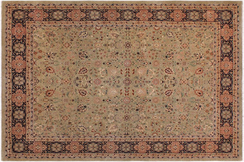 handmade Traditional Design Lt. Green Drk. Blue Hand Knotted RECTANGLE 100% WOOL area rug 9'X12'