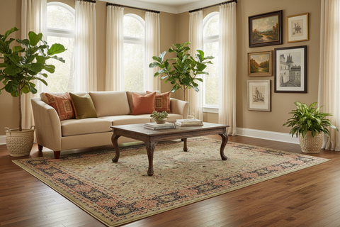 handmade Traditional Design Lt. Green Drk. Blue Hand Knotted RECTANGLE 100% WOOL area rug 9'X12'