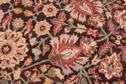 handmade Traditional  Beige Brown Hand Knotted RECTANGLE 100% WOOL area rug 9' x 12'