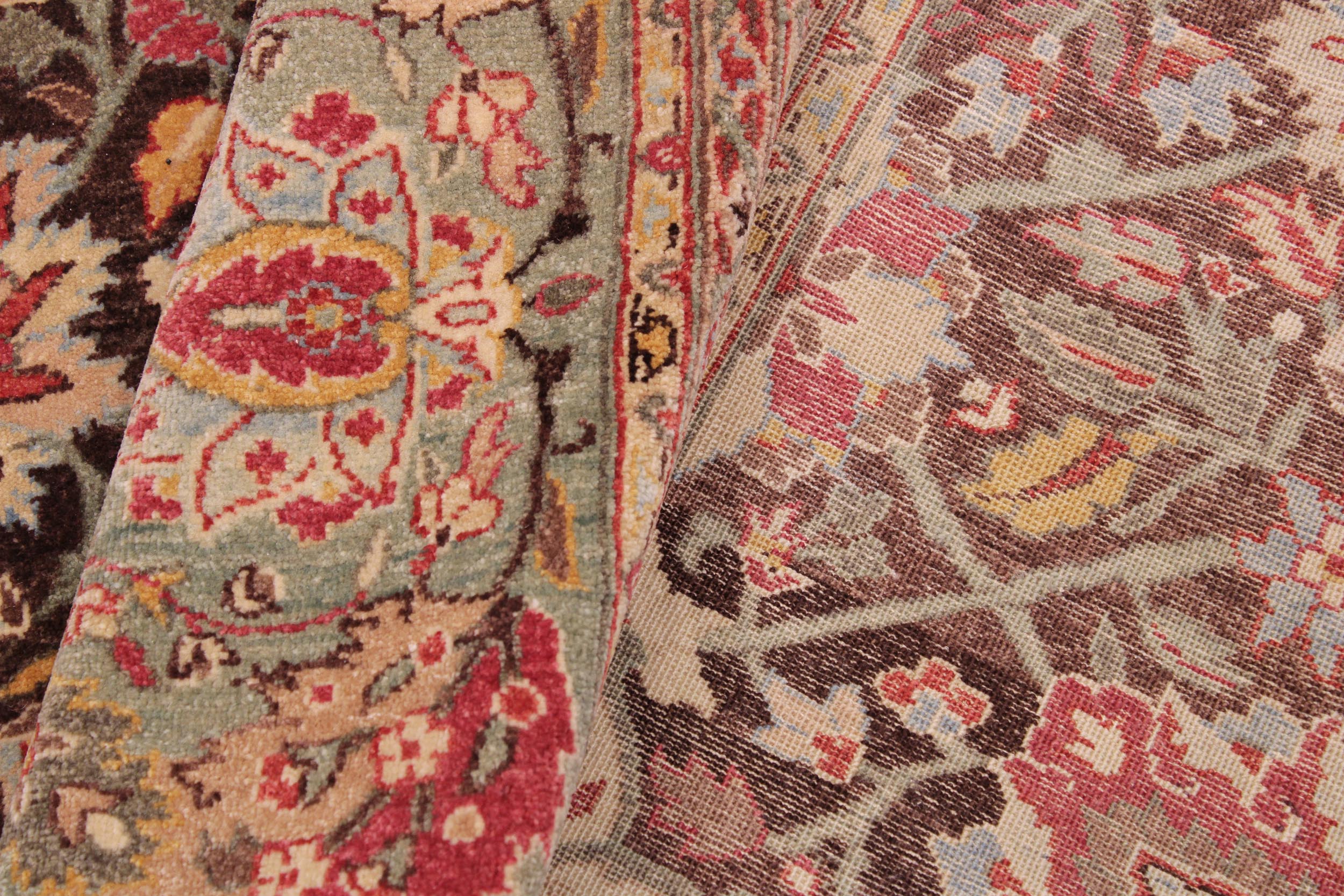 handmade Traditional  Beige Brown Hand Knotted RECTANGLE 100% WOOL area rug 9' x 12'