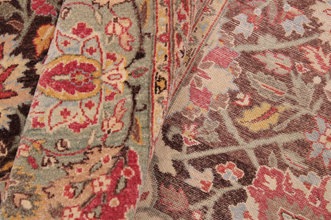 handmade Traditional  Beige Brown Hand Knotted RECTANGLE 100% WOOL area rug 9' x 12'