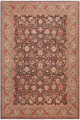 handmade Traditional  Beige Brown Hand Knotted RECTANGLE 100% WOOL area rug 9'X12'