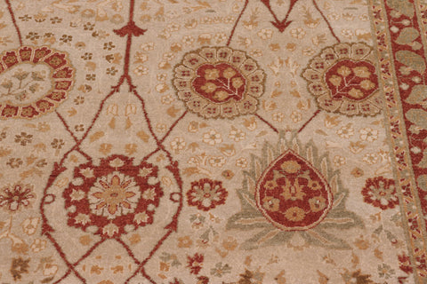 handmade Traditional  Tan Gold Hand Knotted RECTANGLE 100% WOOL area rug 9' x 12'