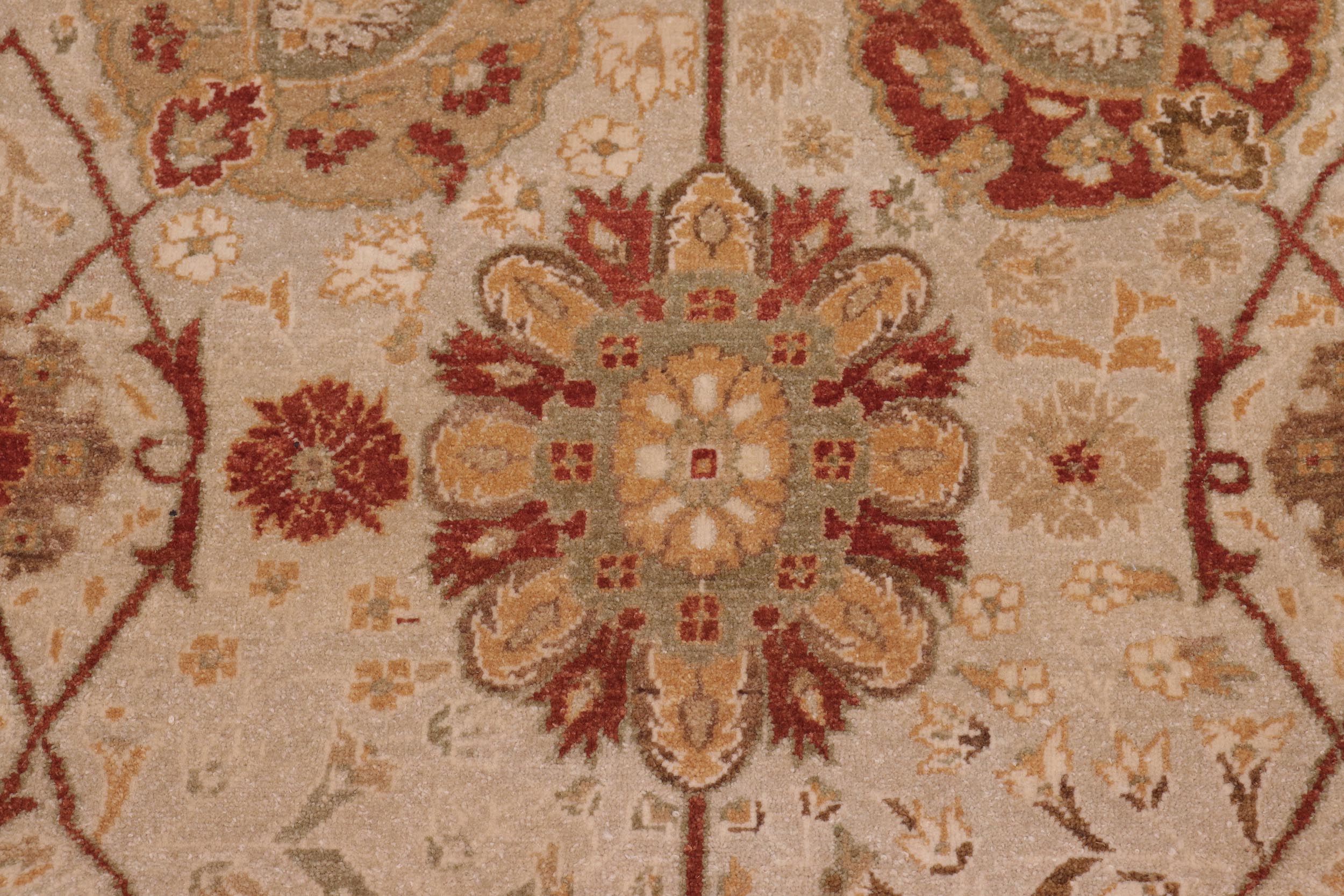 handmade Traditional  Tan Gold Hand Knotted RECTANGLE 100% WOOL area rug 9' x 12'