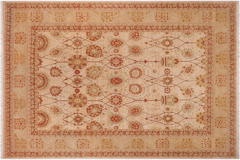 handmade Traditional  Tan Gold Hand Knotted RECTANGLE 100% WOOL area rug 9' x 12'