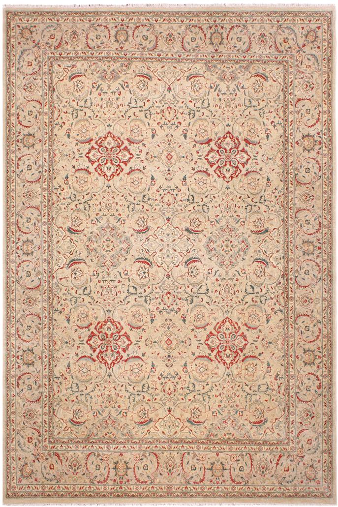 handmade Traditional Design Lt. Gray Lt. Gray Hand Knotted RECTANGLE 100% WOOL area rug 9'X12'