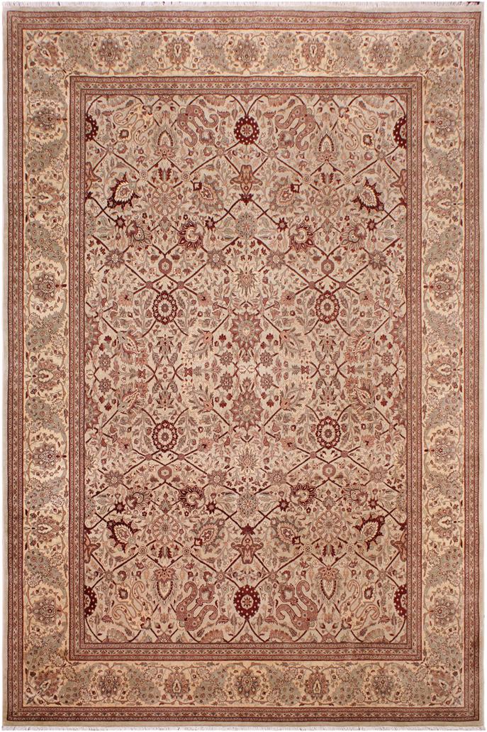handmade Transitional  Lt. Tan Beige Hand Knotted RECTANGLE 100% WOOL area rug 9'X12'