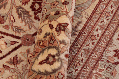 handmade Traditional  Lt. Tan Beige Hand Knotted RECTANGLE 100% WOOL area rug 9' x 12'