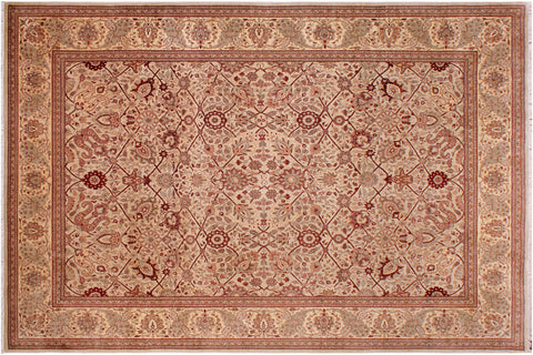 handmade Traditional  Lt. Tan Beige Hand Knotted RECTANGLE 100% WOOL area rug 9' x 12'