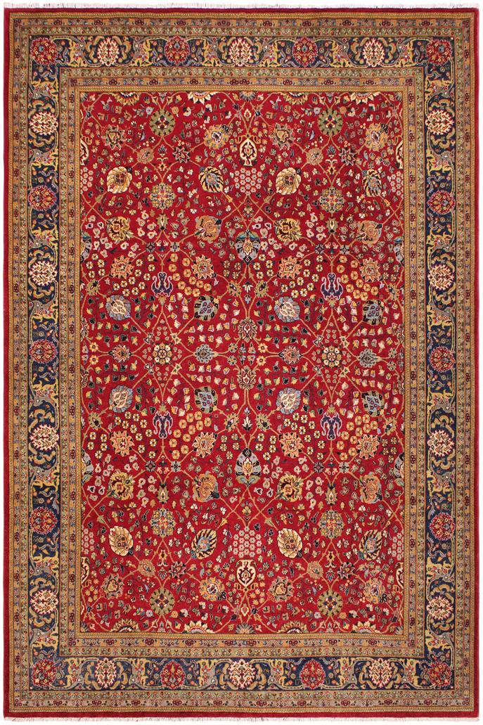 handmade Traditional Design Red Teal Hand Knotted RECTANGLE 100% WOOL area rug 9'X12'