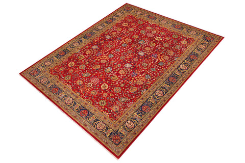 handmade Transitional Design Red Teal Hand Knotted RECTANGLE 100% WOOL area rug 9' x 12'
