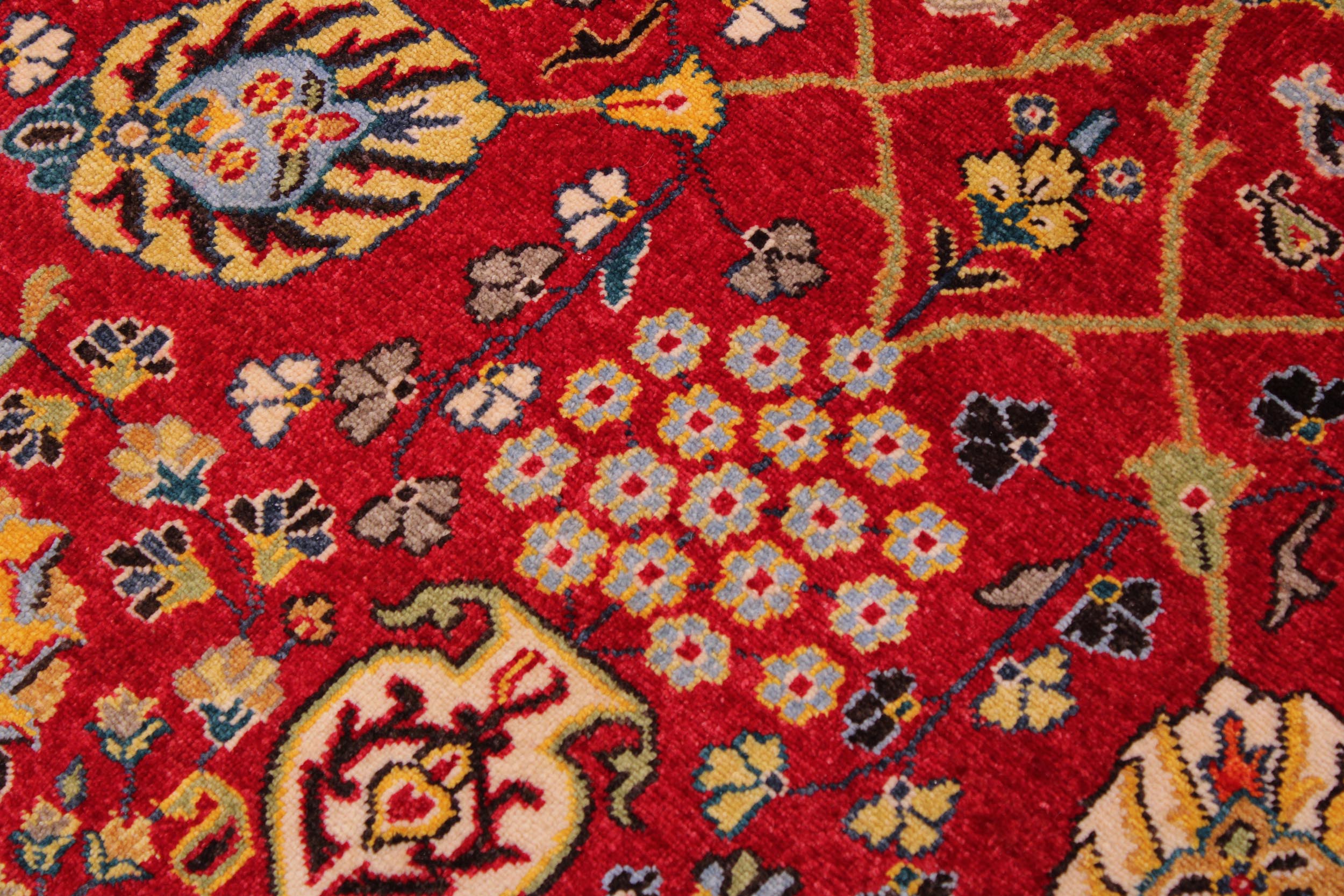 handmade Transitional Design Red Teal Hand Knotted RECTANGLE 100% WOOL area rug 9' x 12'