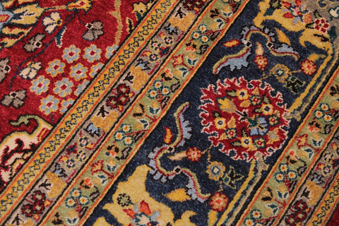 handmade Traditional Design Red Teal Hand Knotted RECTANGLE 100% WOOL area rug 9'X12'