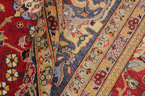 handmade Traditional Design Red Teal Hand Knotted RECTANGLE 100% WOOL area rug 9'X12'