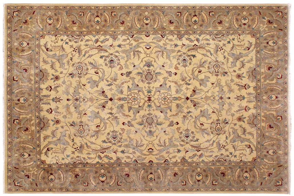 handmade Traditional  Lt. Gold Lt. Brown Hand Knotted RECTANGLE 100% WOOL area rug 9'X12'