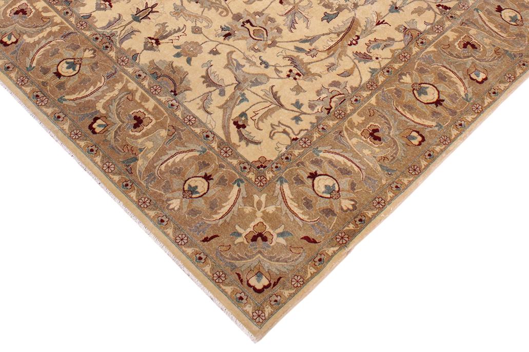 handmade Traditional  Beige Lt. Brown Hand Knotted RECTANGLE 100% WOOL area rug 9'X12'