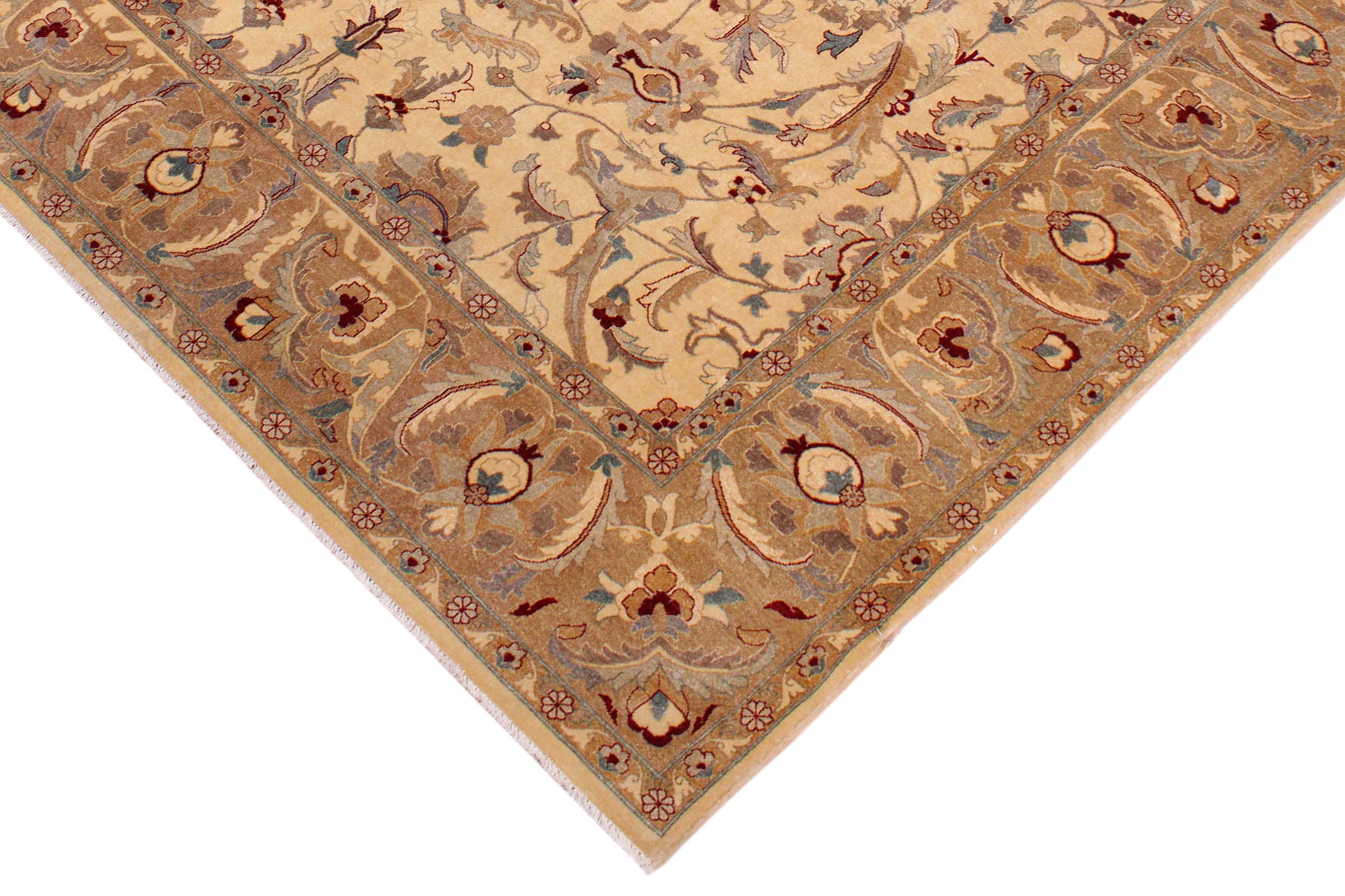 handmade Traditional  Beige Lt. Brown Hand Knotted RECTANGLE 100% WOOL area rug 9' x 12'