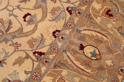 handmade Traditional  Beige Lt. Brown Hand Knotted RECTANGLE 100% WOOL area rug 9' x 12'