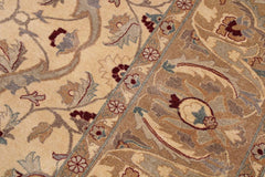 handmade Traditional  Beige Lt. Brown Hand Knotted RECTANGLE 100% WOOL area rug 9'X12'