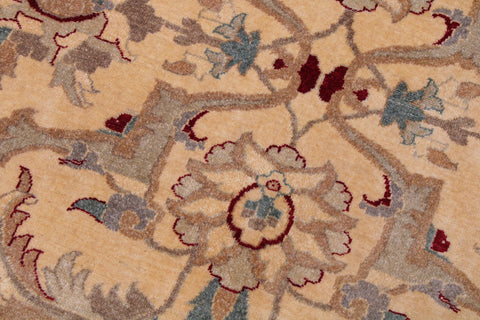 handmade Traditional  Beige Lt. Brown Hand Knotted RECTANGLE 100% WOOL area rug 9' x 12'