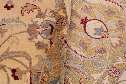 handmade Traditional  Beige Lt. Brown Hand Knotted RECTANGLE 100% WOOL area rug 9' x 12'