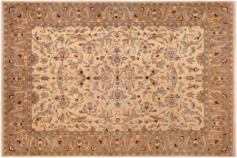 handmade Traditional  Beige Lt. Brown Hand Knotted RECTANGLE 100% WOOL area rug 9' x 12'