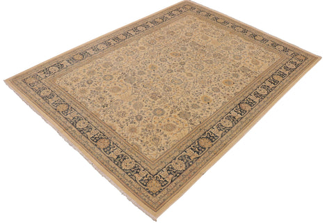 handmade Traditional Kafkaz Beige Blue Hand Knotted RECTANGLE 100% WOOL area rug 9x12