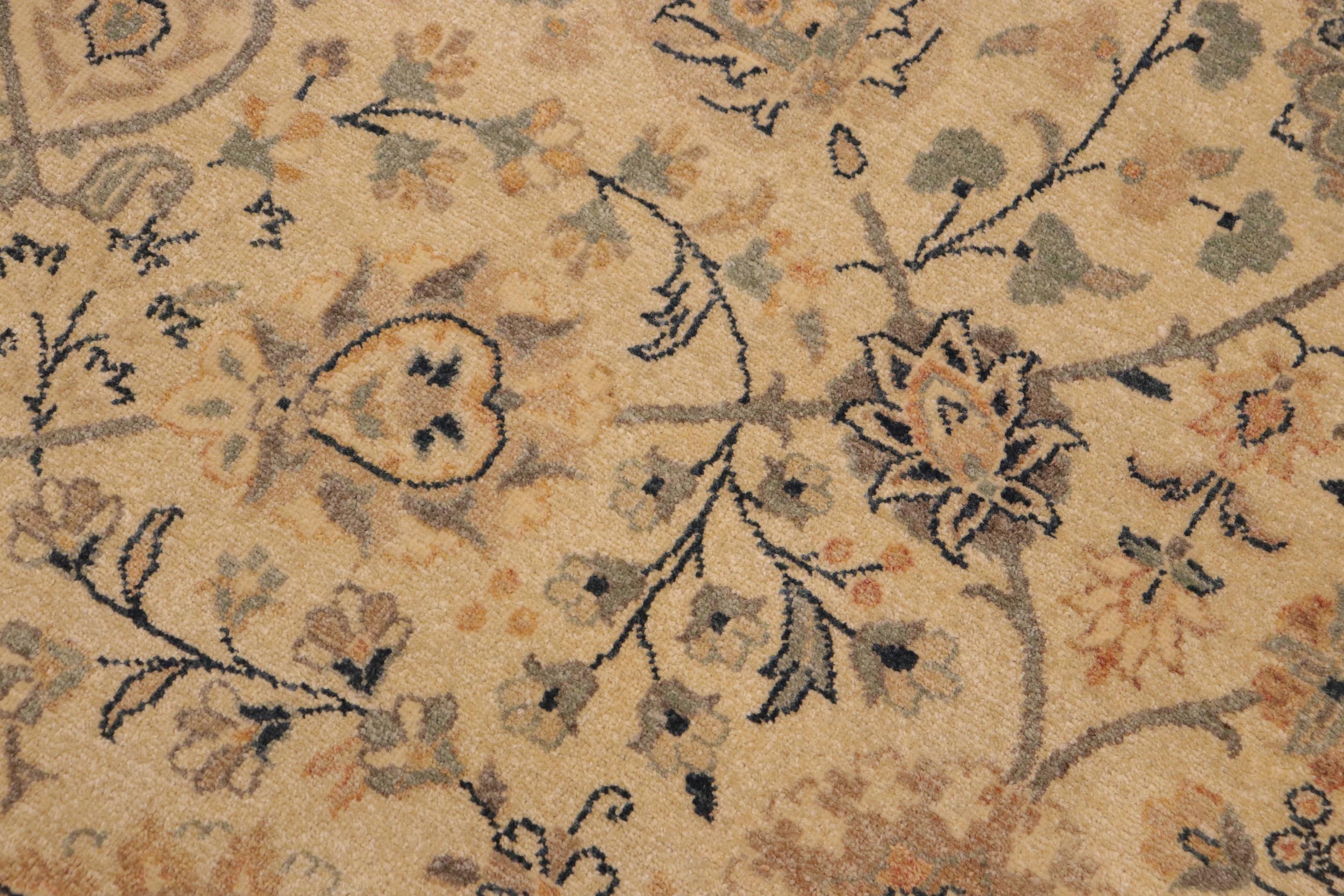 handmade Traditional Kafkaz Beige Blue Hand Knotted RECTANGLE 100% WOOL area rug 9x12