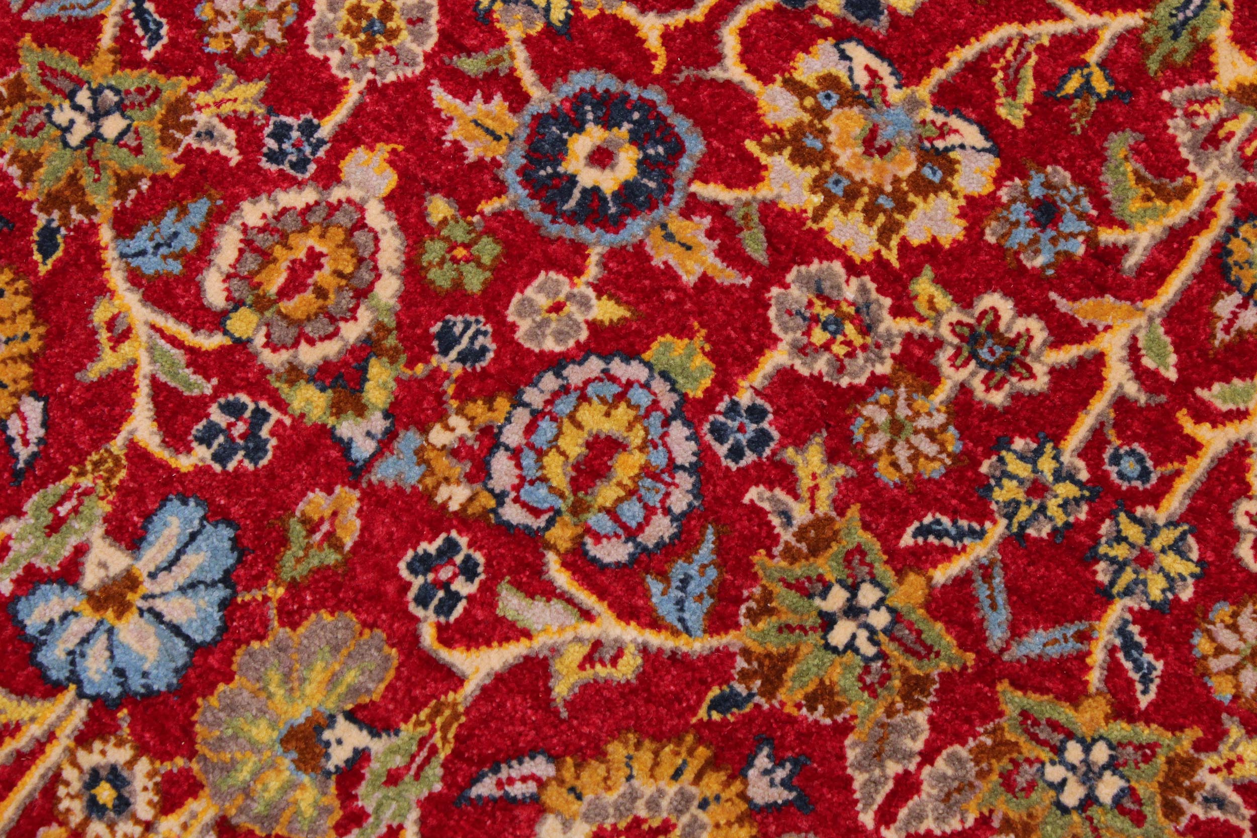 handmade Transitional Design Red Teal Hand Knotted RECTANGLE 100% WOOL area rug 9' x 12'