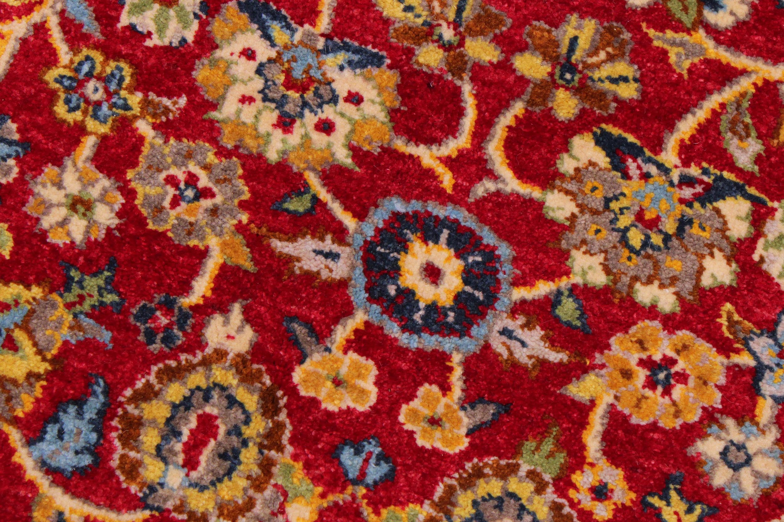 handmade Transitional Design Red Teal Hand Knotted RECTANGLE 100% WOOL area rug 9' x 12'