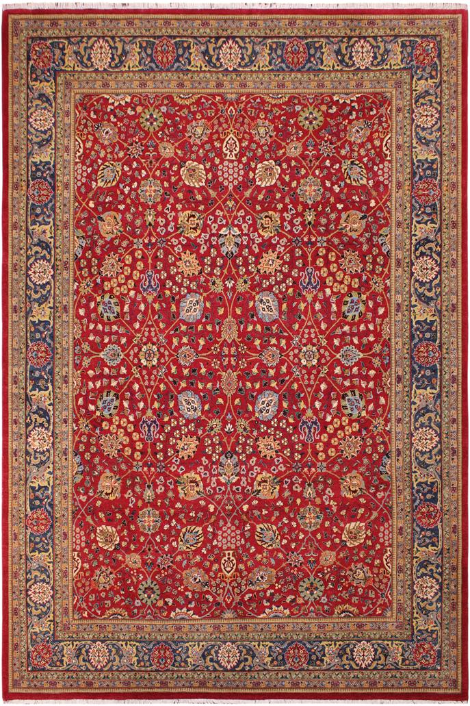handmade Traditional  Red Teal Blue Hand Knotted RECTANGLE 100% WOOL area rug 9'X12'