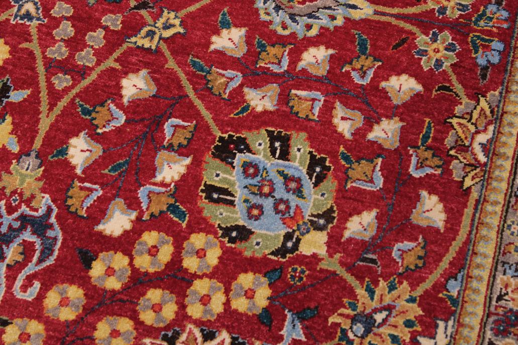 handmade Traditional  Red Teal Blue Hand Knotted RECTANGLE 100% WOOL area rug 9'X12'