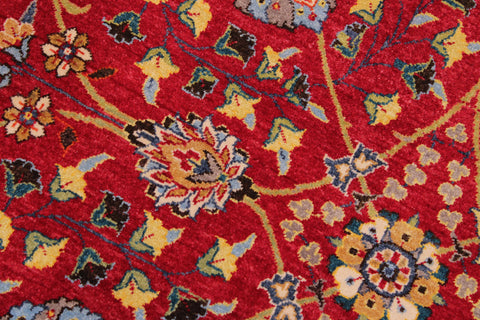 handmade Transitional  Red Teal Blue Hand Knotted RECTANGLE 100% WOOL area rug 9' x 12'
