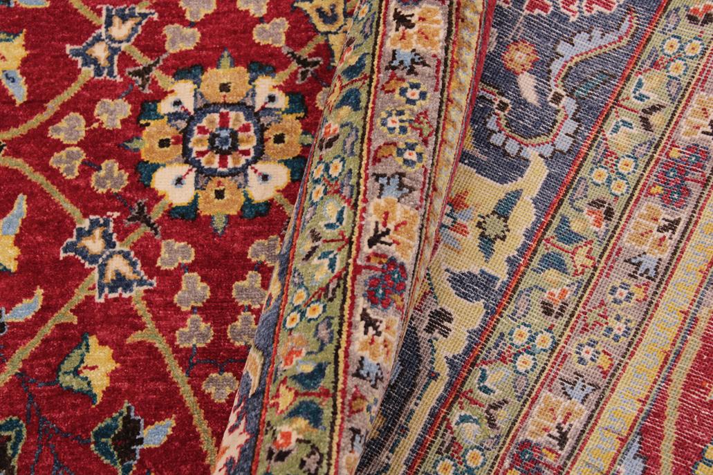 handmade Traditional  Red Teal Blue Hand Knotted RECTANGLE 100% WOOL area rug 9'X12'